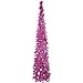 5ft Pop up Christmas Tinsel Tree with Stand，MACTING Easy-Assembly Tinsel Coastal Glittery Christmas Tree for Holiday Xmas Decorations (Fuchsia)