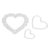Whitelotous Cutting Dies Stencil Metal Mould for DIY Scrapbook Album Paper Card (3 PCs Love Heart)