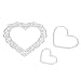 Whitelotous Cutting Dies Stencil Metal Mould for DIY Scrapbook Album Paper Card (3 PCs Love Heart)