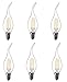 LUXON Flame tip LED Filament Candelabra Light Bulb Warm White 2700k Use in Chandeliers,Wall Sconces,and Pendant Lighting (6 Pack)