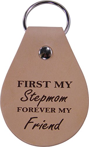 CustomGiftsNow First My Stepmom Forever My Friend - Leather Key Chain