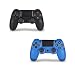 2 Pack Wireless Controller for PS4 Remote for Sony Playstation 4 with 2 Pack Charging Cable, Wave Blue + Jet Black
