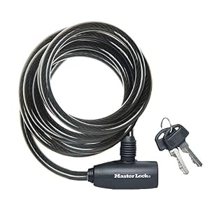 Master Lock Bike Lock Cable [Key] [1.8 m Coiling Cable] [Outdoor] 8126EURDPRO – Ideal for Bike, Electric Bike…