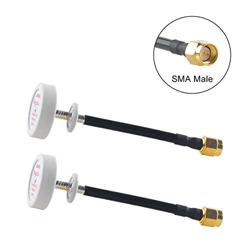 Emax FPV Antenna Pagoda 2 5.8G Transmitter Receiver Omnidirectional Omni FPV Flat Panel LHCP SMA Male for RC FPV Racing Drone White 2PCS