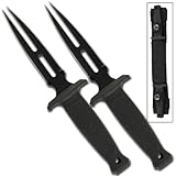 Double Take Special Agent Forked Blade Twin Dagger Boot Knife Set with Custom Sheath (Limited Edition)