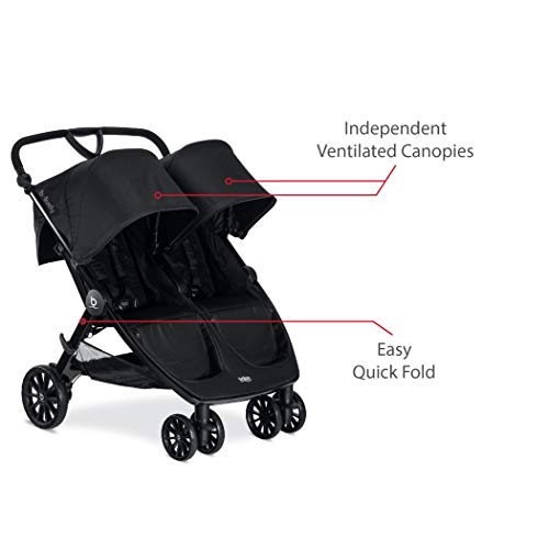 Britax BLively Double Stroller, Raven Quick Self Standing Fold