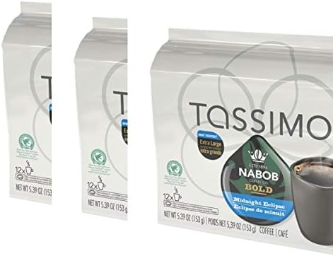 TASSIMO NABOB BOLD Midnight Eclipse Coffee 12 count(pack of 3) Total 36
