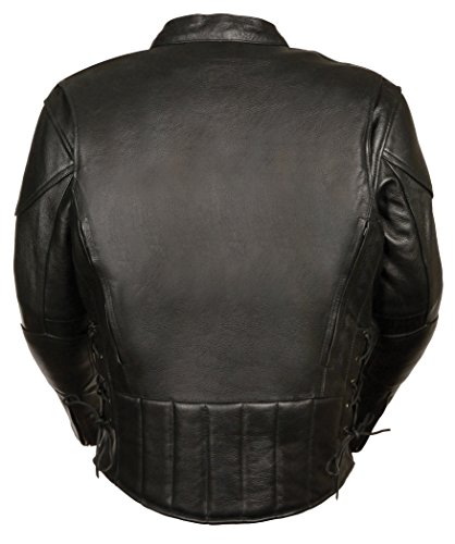 Milwaukee Men's Premium Leather Vented Scooter Jacket (Black, Small)