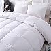 Ubauba All-Season Down Comforter 100% Combed Cotton Hypoallergenic Quilted Feather Comforter with Corner Tabs. Lightweight Goose Down Duvet Insert or Stand-Alone Comforter - Queen/Full 90x90