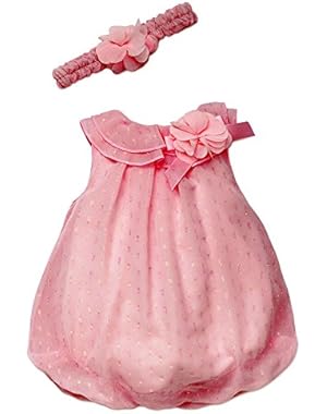 Sparkle Bubble Pink Dress and Headband - Fancy Special Occasion Easter