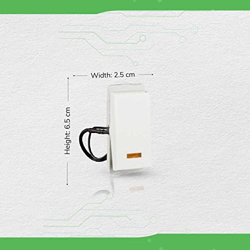 Schneider Electric P1181 Plastic 16AX 1 Way 1 Module Switch with Indicator (White) 1