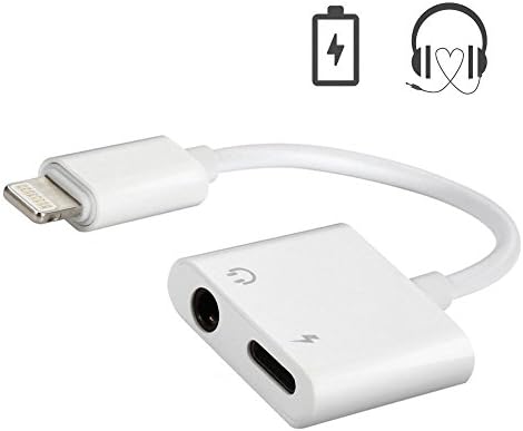 2 in 1 Lightning to 3.5mm Audio Adapter (White)
