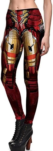 Emmy Lee Women's Digital Print Design Graphic Stretch Footless Fashion Leggings S Iron man