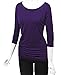 Lyxinpf Women's Casual 3/4 Sleeve Dolman Drape Tops Boat Neck Loose Fit Tunic T-Shirts