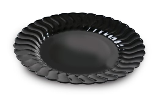 Fineline Settings Flairware Black Shell Edged China-Like 10.25" Plate 144 Pieces