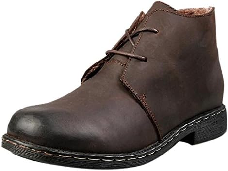 Genuine Leather Pumps Round-Toe Mid Anckle Warm Lined Mens Casual Shoes Boots
