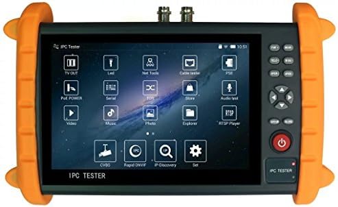 GXA 4 IN 1 Professional Surveillance Tools for HD IP+TVI+AHD+Analog Cameras, 1080P,PTZ control, PoE 48V/24W DC12V/2A Power Out,Network Cable Tester,Audio-In+Out,WIFI,16G DC5V for phone/Camera.