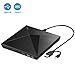 LeeKooLuu Q03 DVD External DVD Drive for Laptop, Portable High-Speed USB-C&USB 3.0 CD Burner/DVD Reader Writer for PC Desktops, Compatible with Windows/Mac OSX/Linux