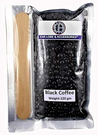 Black Coffee No Strip Flavor Depilatory Wax Pearl Hair Removal Hot Wax Beans,120gm With 1 Wodden Saptula