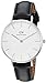 Daniel Wellington Petite Sheffield 32mm Women's Watch, Leather Silver Watch for Women