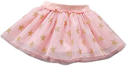Muxika Cute Summer Baby Girls Stars Print Princess Party Dancing Tutu Gauze Skirt (12M, Pink)