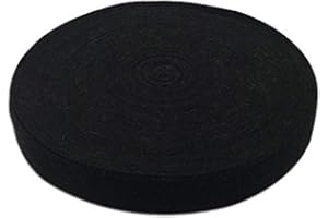 BORNFEEL Natural Cotton Twill Tape 50 Yards 1/2 Inch Bunting Bias Tape Herringbone Webbing Tape Roll for Apron Sewing Dressmaking Craft (Black)