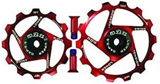 Laxzo Bycycle Sram Derailleur Pulleys Narrow Wide For Bikes (12+12T, Anodized Red)