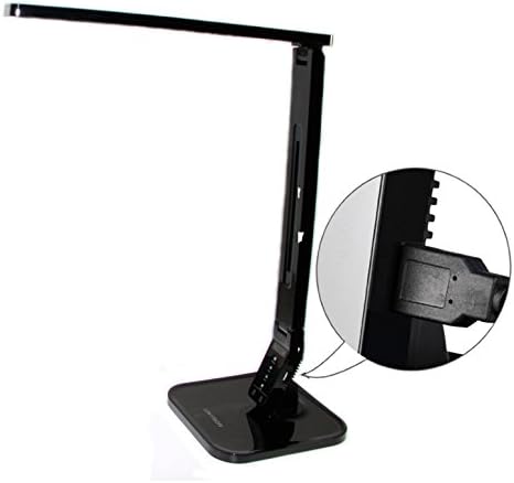 UNYSON 11W/ (50W Equivalent) USB Charging LED Table/Desk Lamp, 4 Color Mode ( Warm to Day Light), 5 Step Dimmer, 2 Body Color (UTL-100B)