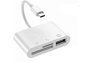 3 in 1 Multi Port Hub Converter/Lightning to USB A OTG Adapter TF SD Memory Card Reader for an/DRO/id and(Type-c)