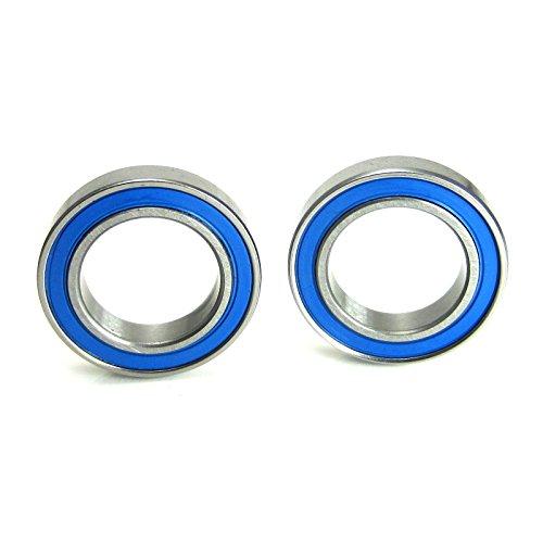 15x24x5mm Precision Ball Bearings ABEC 3 Blue Rubber Seals (2)