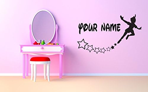 Tinkerbell Wall Vinyl Sticker Fairy Tale Little Peter Pan In London Big Ben Moon Cartoon Disney Character Girl Poster Art Tinker Bell SA1450