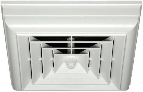 QUICK CONNECT HT-CCGRB-S1  Square Capital Crown Ceiling Diffuser with 8-7-6-Inch Reducing Boot, White