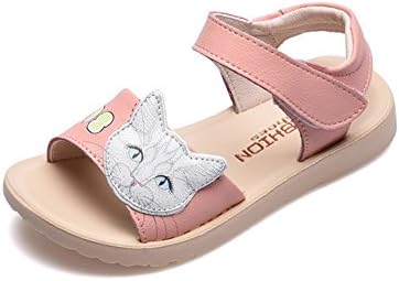 Tuoup Leather Cute Cat Little Kid Sandals for Girls Sandles Pink 26 11 M US Little Kid