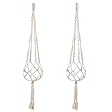 eBoot 2 Pack 41.3 Inches Cotton Rope Plant Hanger Flower Pot Plant Holder Hangers for Indoor Outdoor Plant Hanging, 4 Legs