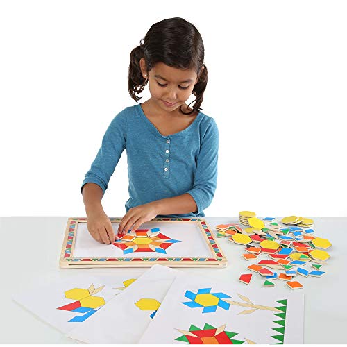 Melissa & Doug Magnetic Pattern Blocks Set (Developmental Toys, Sturdy Wooden Play Board, Carrying C - //medicalbooks.filipinodoctors.org
