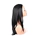 HAIR WAY Half Wigs for Black Women with Drawstring and Combs Medium Length Synthetic Straight Japanese Fiber Wig 3/4 Head for Daily Wear 16inches #1B