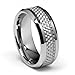 8mm White Carbon Fiber Inlay Men's Tungsten Wedding Band