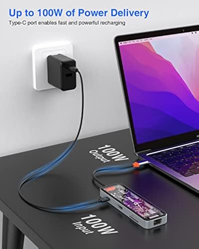 Hdmi Flash Drive TOTU 6-in-1 USB C Hub Docking Station - With 4K HDMI, VGA, 2 USB Ports & SD/TF Card Reader For MacBook & Type C Laptops 6-in-1 Docking Station HDMI
