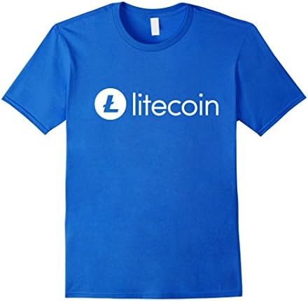 Mens Litecoin shirt. Litecoin Digital Currency logo Large Royal Blue