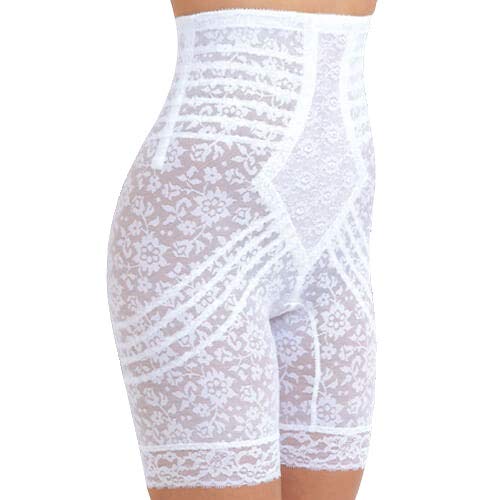 Rago Women's Plus-Size Hi Waist Long Leg Shaper, White, 7X-Large (44)