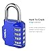 ORIA Combination Lock, 4 Digit Combination Padlock for School, Employee, Gym and Sports Locker, Case, Toolbox, Fence, Hasp Cabinet and Storage, Blue and 2 Pack