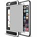 iPhone 6s Case, Anuck iPhone 6 Wallet case [Anti Scratch][Heavy Duty][Card Pocket] Hard Shell Dual Layer Hybrid Rubber Bumper Protective Card Case Cover for Apple iPhone 6 iPhone 6s 4.7 inch - Silver