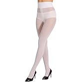 GIFTPIXIE Ultimate Rip Resistant Tights for Women, 40D Semi Sheer High Waist Control Top Indestructible T-Crotch Stockings