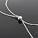 Lariatneck Long Necklaces for Women Y Lairt Necklace Silver Casual Snake Chain Adjustable Druzy Drop Pendant