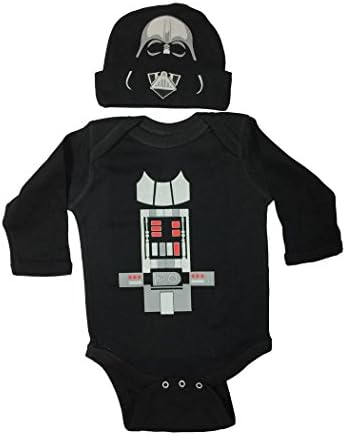 Star Wars Baby Darth Vader Bodysuit Long Sleeve Set With a Hat (12M)