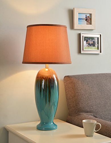 Kenroy Home 32366TEAL Tucson Lamps, Teal Ceramic Glaze Finish - Thumbnail 4