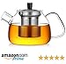 GONE Friendly Glass Teapot with Stainless Steel Infuser 900ml Clear Borosilicate