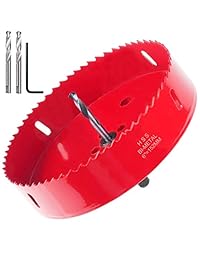 Acrux7 - Cortador de agujeros de corné para cornisas, hoja de sierra de cornisa, 5.984 in, cortador de agujeros de maíz para juego de cornhole y diseño de acero resistente (rojo)