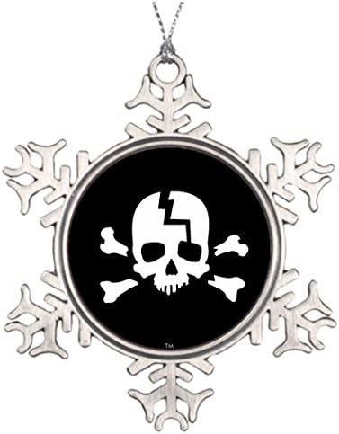 Personalised Christmas Tree Decoration EA Games Cracked Skull and Bones Monogrammed Christmas Snowflake Ornaments