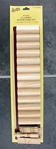 Dollhouse Miniature 1:12 Scale Classic Wooden Staircase Kit Stairs Bannister